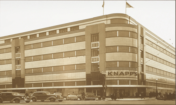 Knapp's in downtown Lansing, showcasing the growth of Lansing in the 1940s.