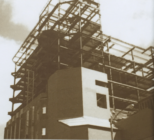Construction of AF Group's 10-story corporate headquarters in Lansing.